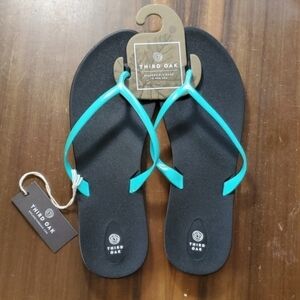 Third Oak W10/M8.5/L NEW Flip Flop Thong Sandals Blue/Blac Waterproof Unisex USA
